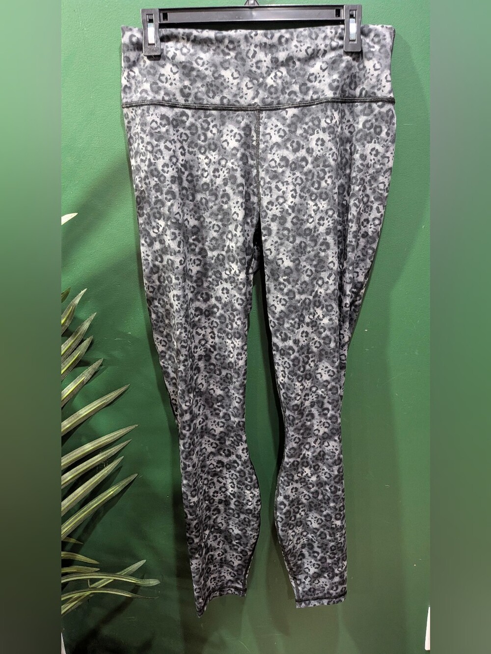 Fabletics Gray Leopard Print High-Rise Leggings